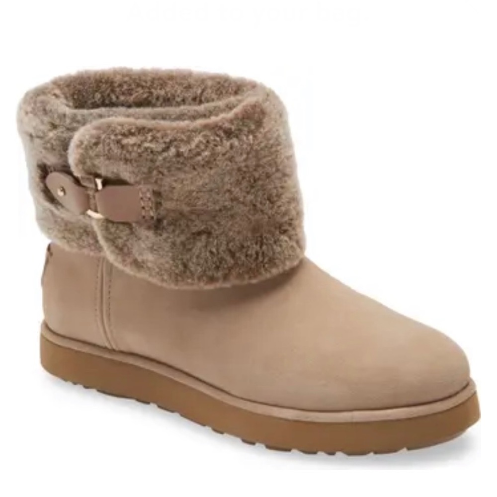 UGG Amp Classic Mini Berge Genuine Shearling Boot Size 5
